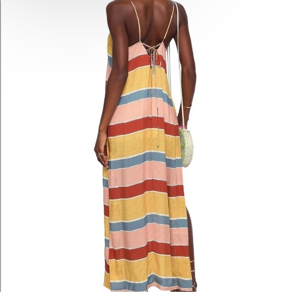 Vix by Paula Hermanny Guadalupe Milos Long Maxi Striped Multicolor Dress Medium - Picture 3 of 12